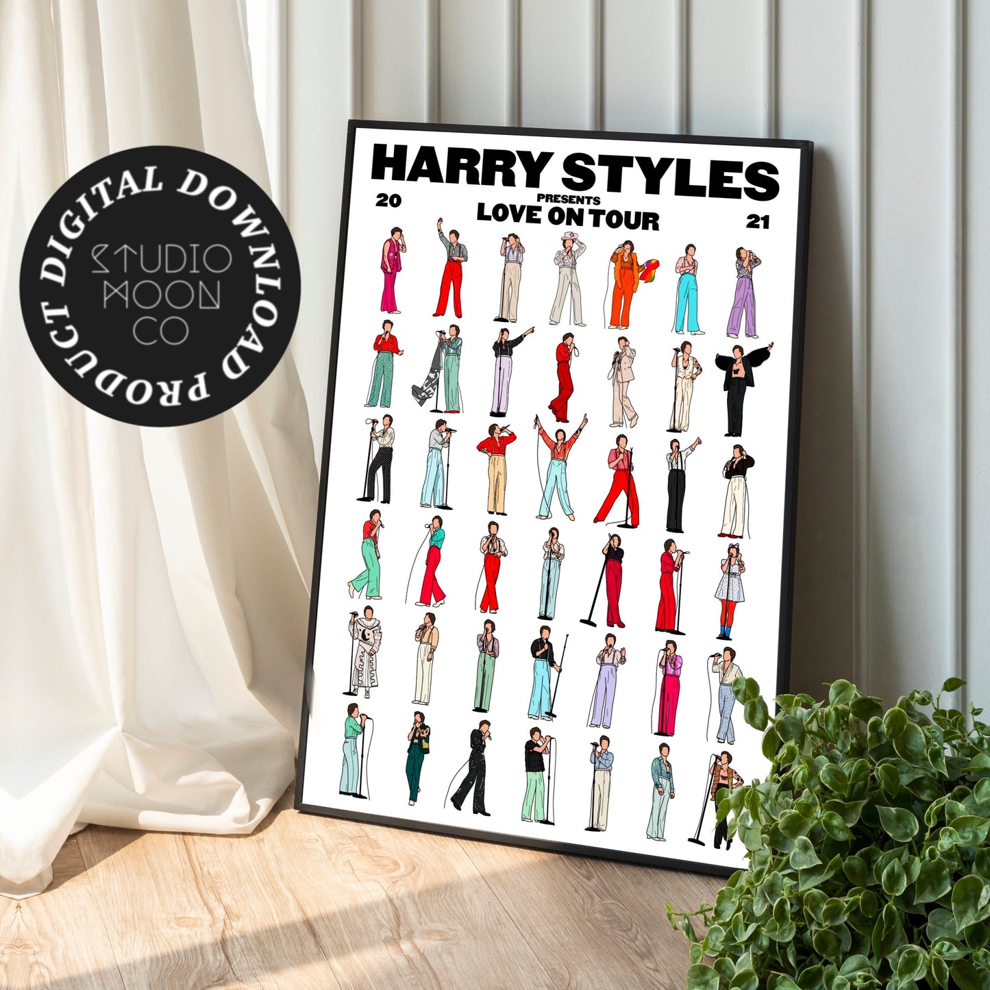 DIGITAL DOWNLOAD Harry Styles Love on Tour 2021 Complete Poster