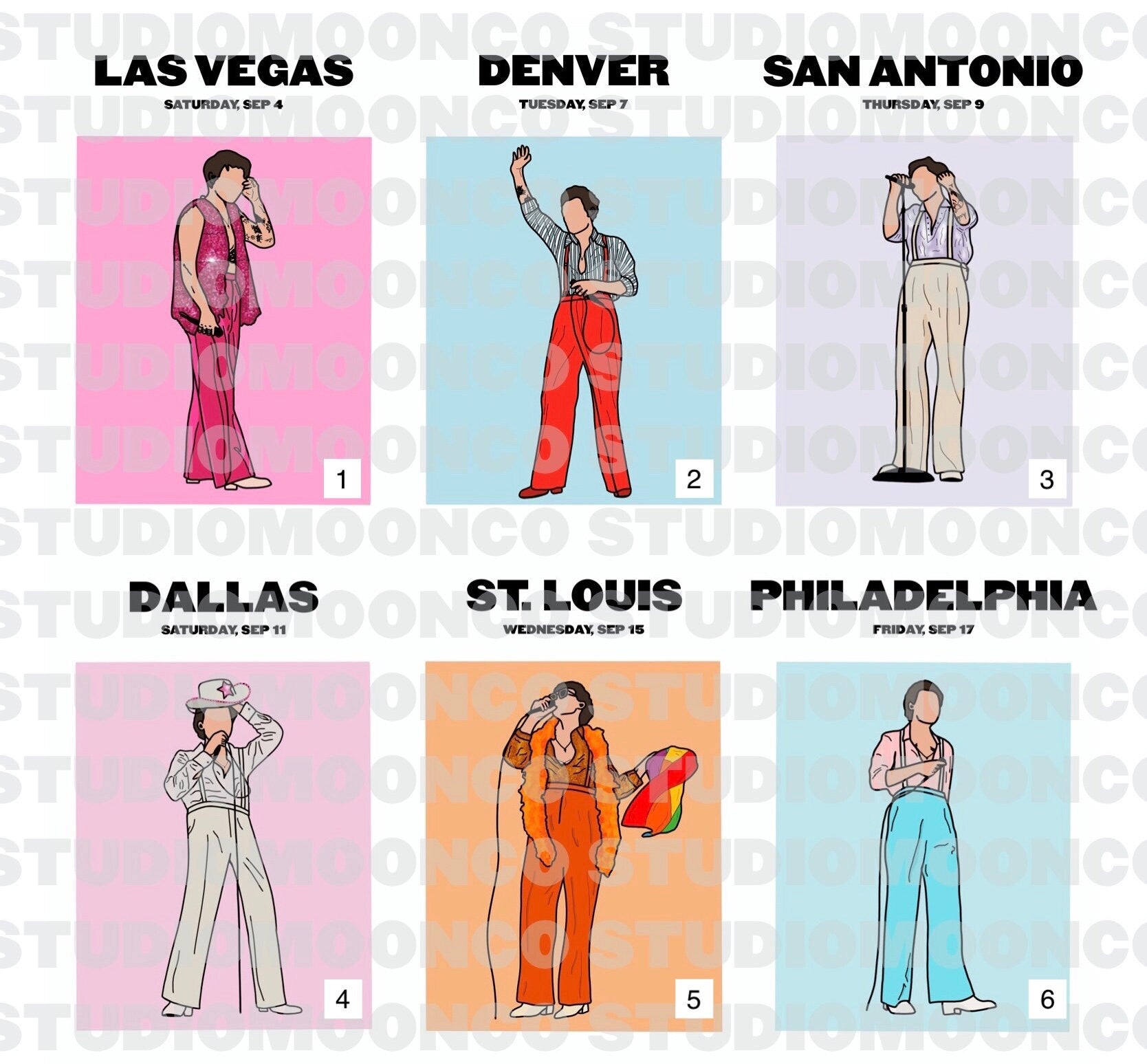 Harry Styles Love On Tour 2021 Prints A5